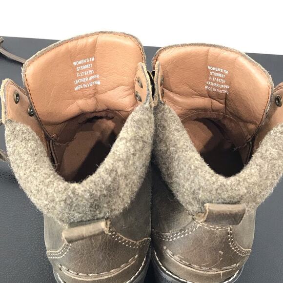 Sperry Celeste Bliss Wedge Ankle Lace Up Bootie Canteen Green Women's Size 7 - Picture 13 of 14